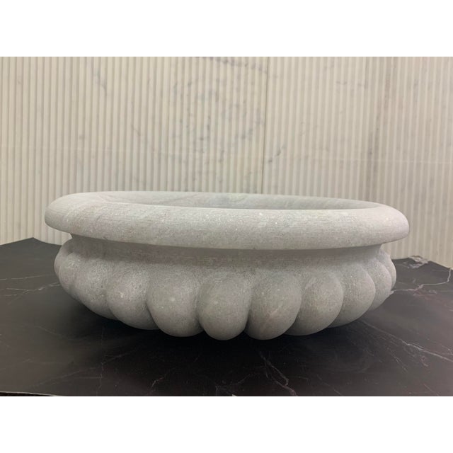 Mid-Century Modern Indian Marble Urli for Kitchen Bowl or Bird Bath For Sale - Image 3 of 7