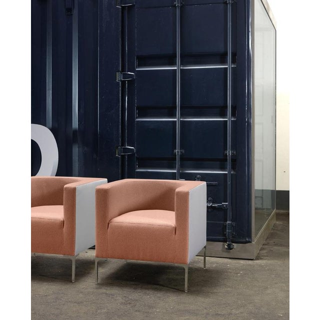 Hub Two-Seater Sofa in Stainless Steel and Upholstery by Quinti Sedute For Sale - Image 6 of 8