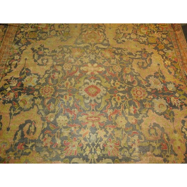 Green Green 19th Century Sultanabad Carpet Attributed to Ziegler and Co - 12'2" x 14'9" For Sale - Image 8 of 18
