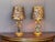 Pair of Cold Painted Bronze Figural Lamps With Mottled Paper Shades For Sale - Image 4 of 16