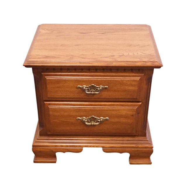French Country Sumter Cabinet Co. Sterling Oak Collection Country French 25" Two Drawer Nightstand 1805 For Sale - Image 3 of 14