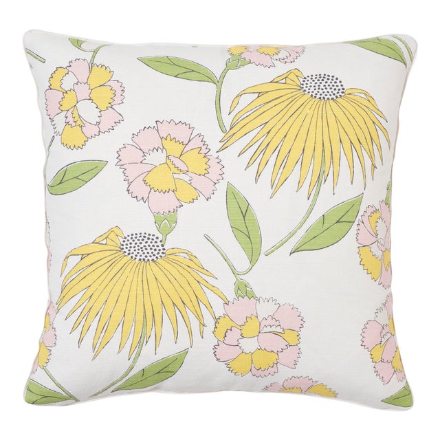 Schumacher X Celerie Kemble Bouquet Toss Pillow in Pink Lemonade For Sale