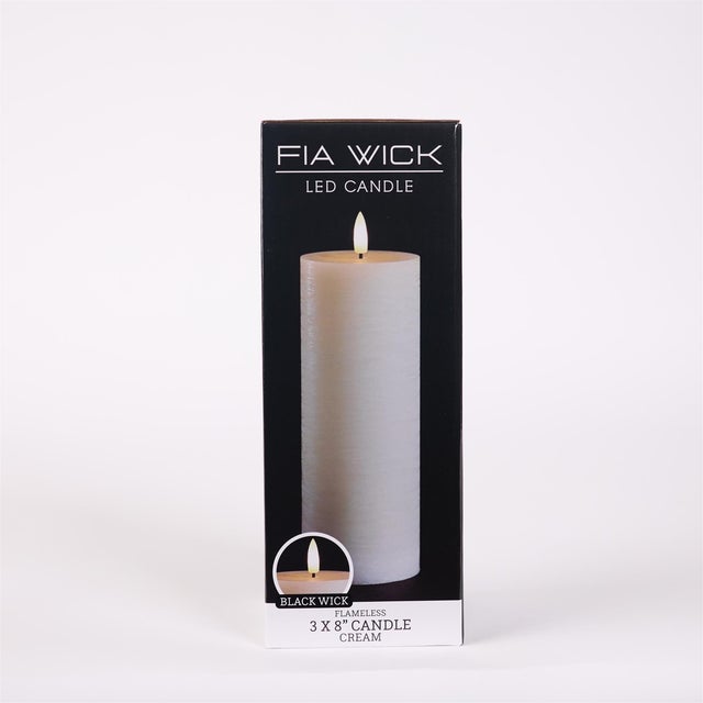Kenneth Ludwig Chicago FIA Wick Ivory Pillar Candle (Set of 2) For Sale - Image 4 of 5