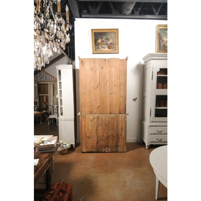 Swedish 1780s Gustavian Period Two-Part Tall Cabinet with Original Paint For Sale - Image 4 of 13