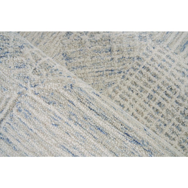 Exquisite Rugs Exquisite Rugs Caprice Tufted New Zealand Wool & Cotton Light Blue/Ivory Rug-9'X12' For Sale - Image 4 of 7