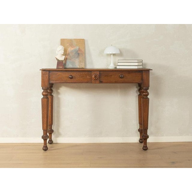 Antique Console Table with Fine Leather Writing Surface For Sale - Image 5 of 12