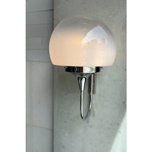 Italian Wall Lamp with Gradient Glass Globe, Italy, 1970s For Sale - Image 4 of 8
