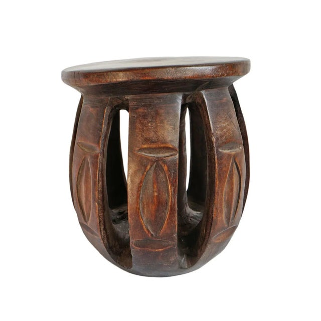 Brown Old Baga Nimba Wood Stool For Sale - Image 8 of 8