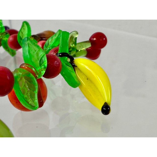 Murano Blown Art Glass Tutti Frutti Lampwork Fruit Salad 28” Necklace Tiki Party For Sale - Image 4 of 9