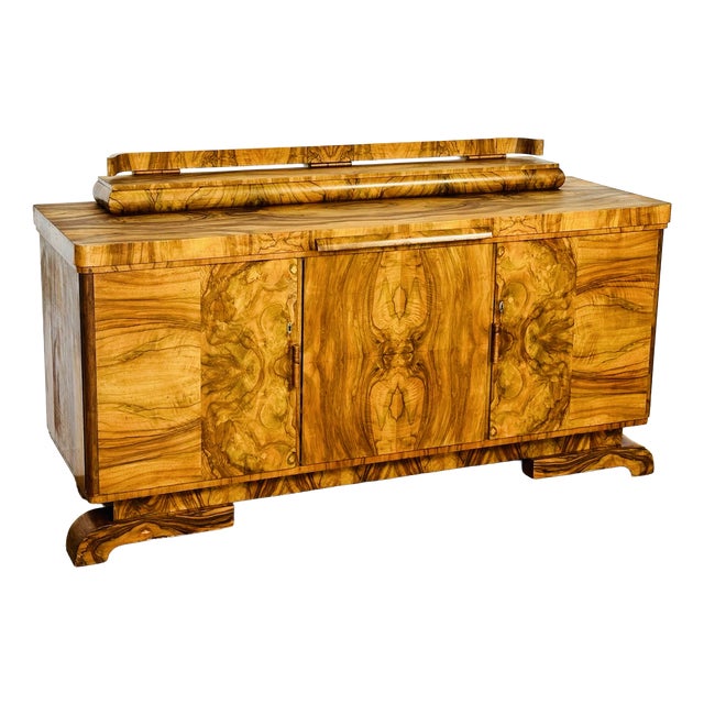 Art Deco Walnut Burl Sideboard by Jules Leleu, 1930 For Sale