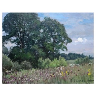 Alfejs Bromults, In the Heyday of Summer, 1988, Oil on Canvas and Cardboard For Sale