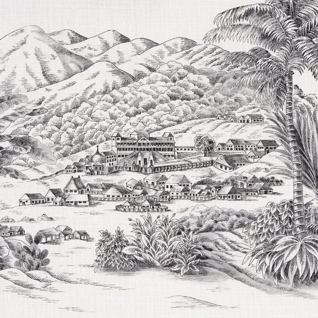 Schumacher Sample - Schumacher x Victor Glemaud Toussaint Toile Fabric in Black & White For Sale - Image 4 of 5