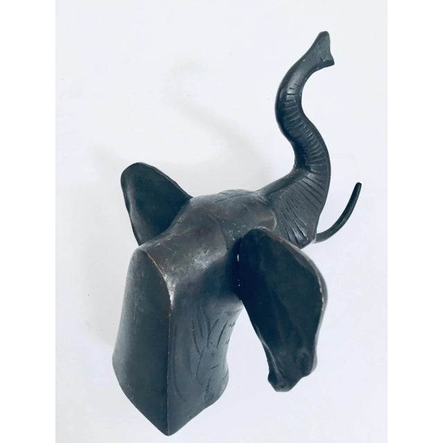 Cast Iron Elephant Heads Bookends - a Pair For Sale - Image 10 of 13