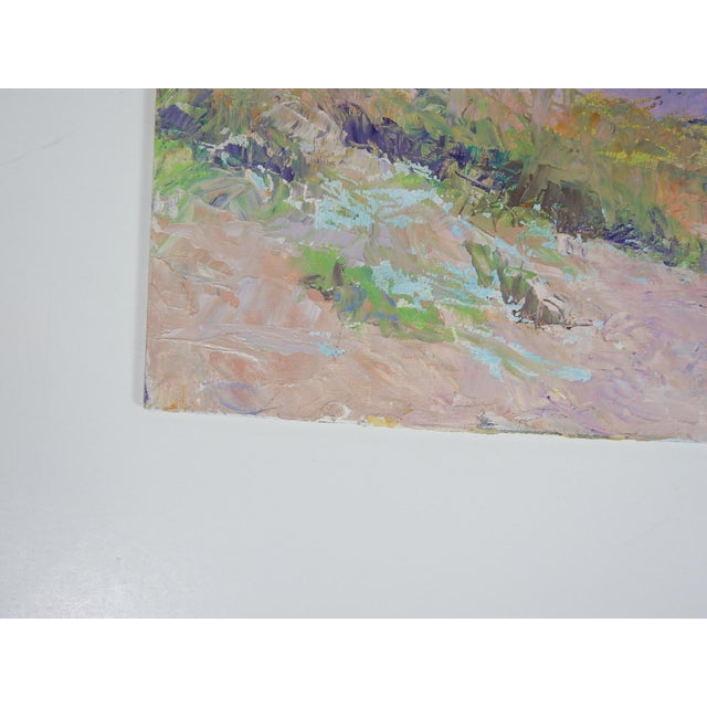 Rustic Late 20th Century Impressionist Plein Air Coastal Dunes Painting For Sale - Image 3 of 7