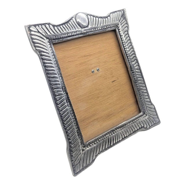 Vintage Mexican Pewter Picture Frame For Sale