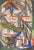 An abstract mixed media painting on paper by the Polish-American artist Josef Presser (1907-1967). This painting features...