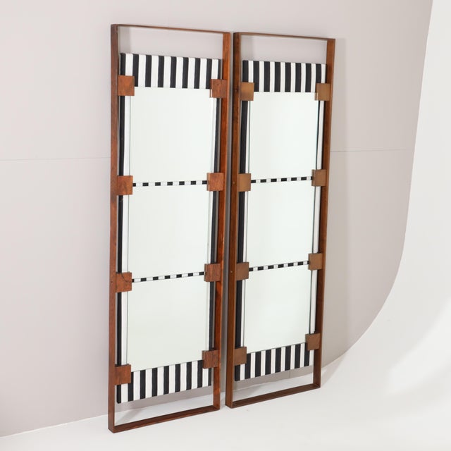 1960s Tall Modernist Italian Mirror For Sale - Image 4 of 4