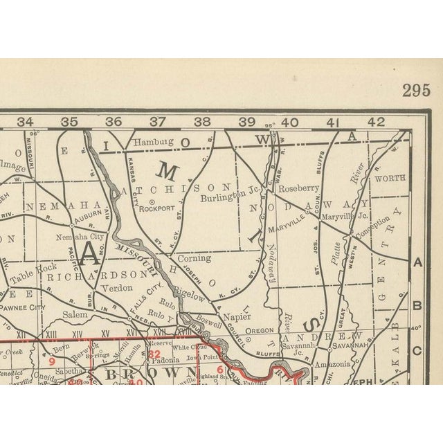 Paper Antique Map of Kansas The Sunflower State by Ran McNally, 1899 For Sale - Image 7 of 12