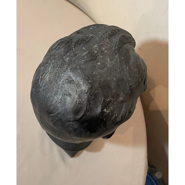 Large 1925 Antique Nj Medical Doctor Jacob Polevski Bronze Statue Bust Sculpture For Sale - Image 16 of 16