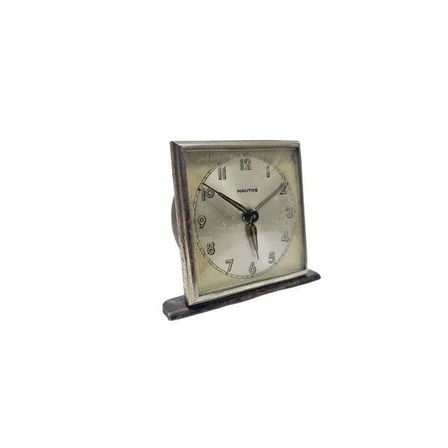 Metal Vintage German Clock from Mauthe, 1930s For Sale - Image 7 of 7