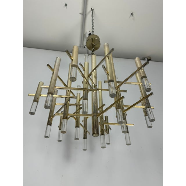 1960s 15 Lights Chandelier in Gilded Chrome by Sciolari, 1960s For Sale - Image 5 of 12
