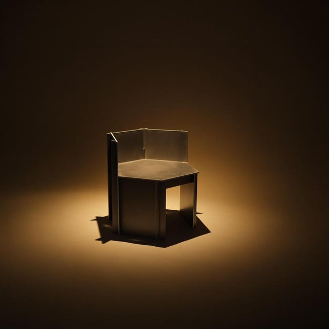 Curulis, Custos Aluminium Ottoman by Bureau of Entropy. Limited edition, numbered & signed. Dimensions: W 55 x D 55 x H 63...