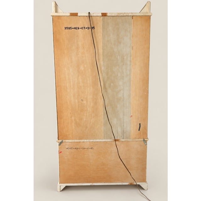 Wood Vintage American of Martinsville Faux Bamboo China Display Cabinet With Light For Sale - Image 7 of 8