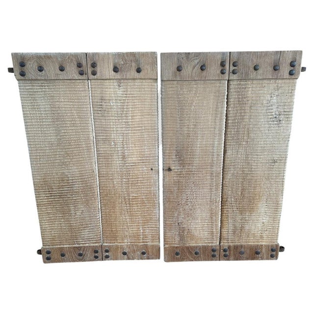 Wood 1900s Andrianna Shamaris Century Old Shutters or Wall Hanging For Sale - Image 7 of 18