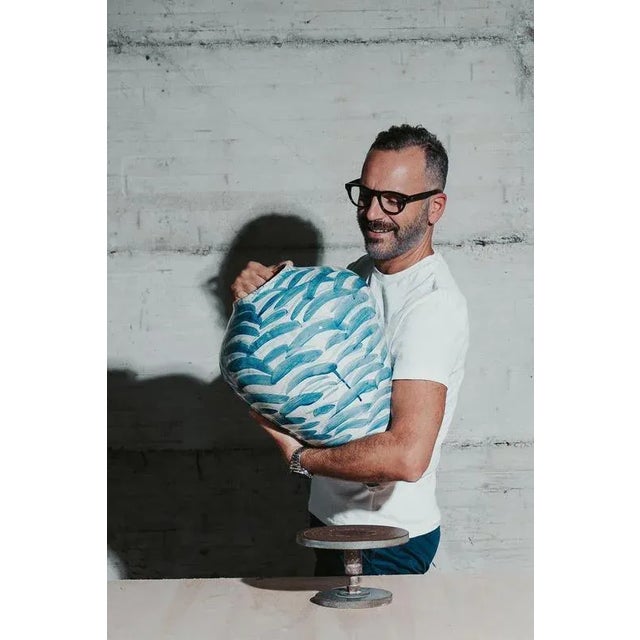 Not Yet Made - Made To Order Essence of Form Brushstroke Meadow Green Handcrafted Vase by Onofrio Acone For Sale - Image 5 of 11