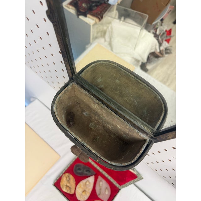 1920's Pair of Bronze and Iron Mirrored Hanging Planters For Sale - Image 4 of 7