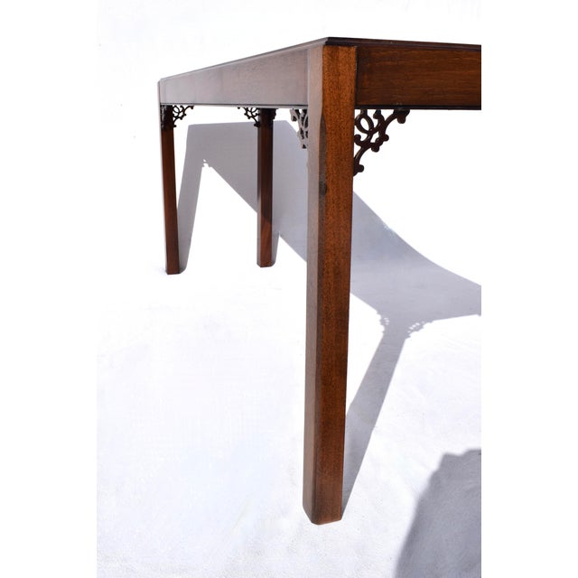 English English Chippendale Console Table, Mahogany, Fret Work Design, 1980s For Sale - Image 3 of 11