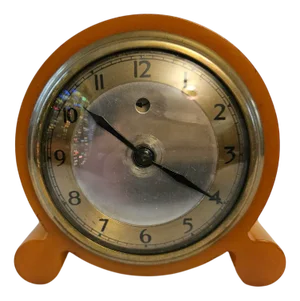 Art Deco Amber Phenolic Bakelite Clock, 1930s