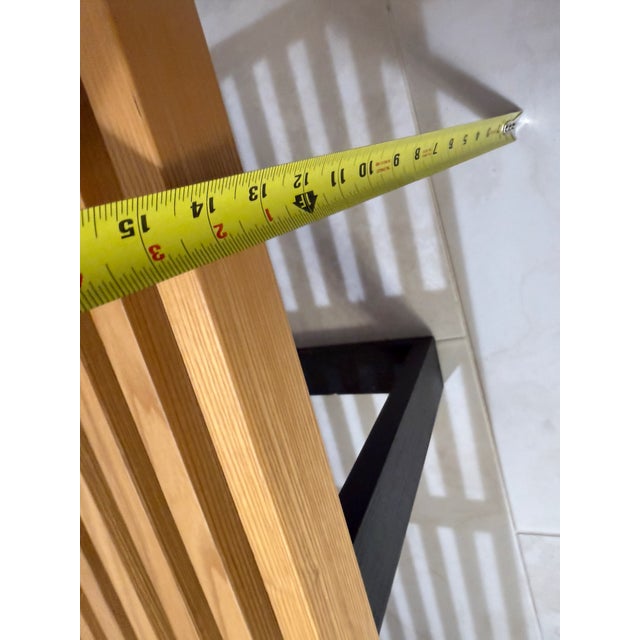 Wood Slat Bench Attributed to Herman Miller George Nelson Platform 60 In. Mid Century Modern For Sale - Image 7 of 9
