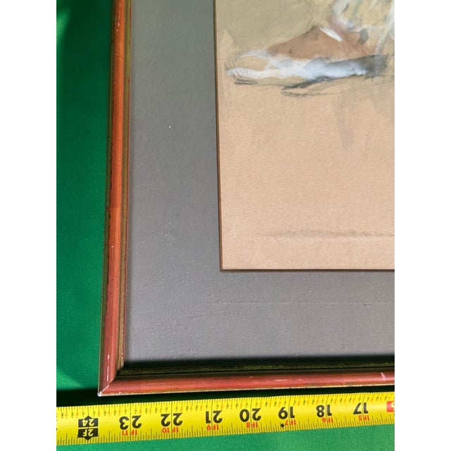 Mid 20th Century Seated Ballerina, Watercolor and Gouache on Buff Paper, Signed Fried Pál, Framed For Sale - Image 5 of 6
