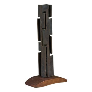 Bronze Mounted Brutalist Sculpture For Sale