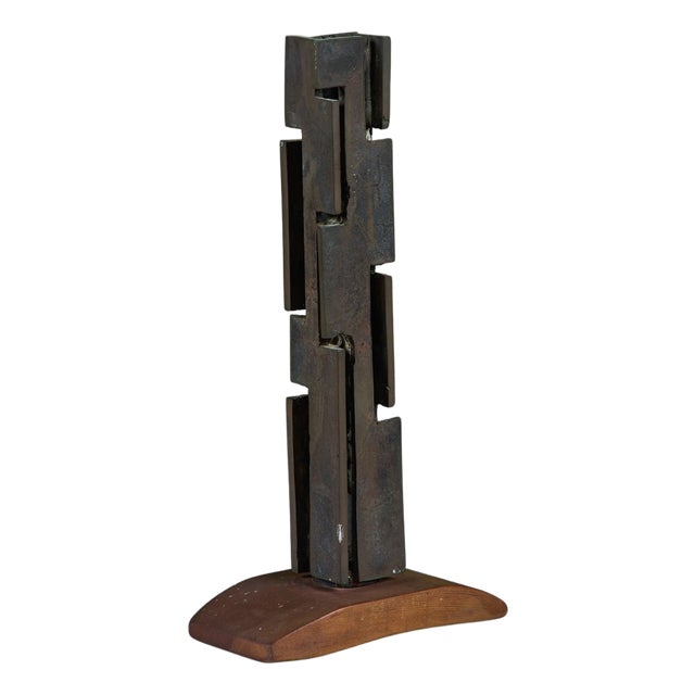 Bronze Mounted Brutalist Sculpture For Sale