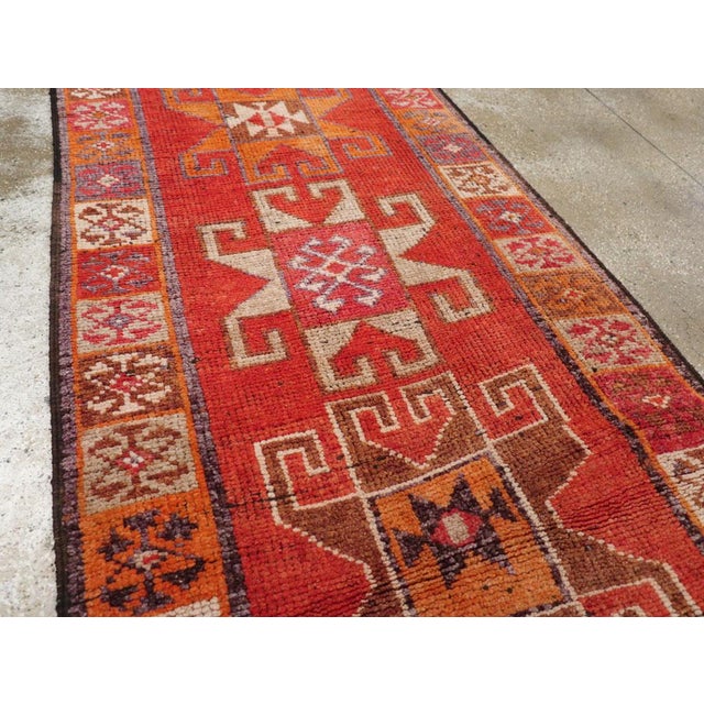Mid 20th Century Galerie Shabab Collection Mid-20th Century Turkish Anatolian Tribal Runner For Sale - Image 5 of 10