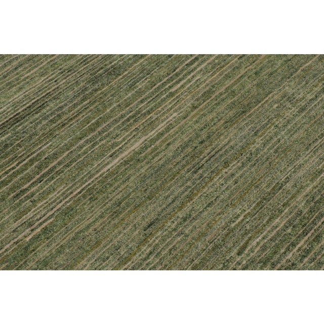 Contemporary Rug & Kilim’s Modern Textural Rug, Solid Tone-on-Tone Striae in Light Green Hues For Sale - Image 3 of 8