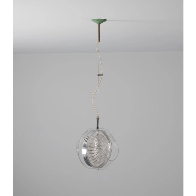 Italian Pendant Lamp in Murano Glass and Brass, 1960s For Sale - Image 11 of 13