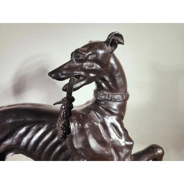 1900 - 1909 Large Art Deco Greyhound Dog in Bronze, 1900s For Sale - Image 5 of 13