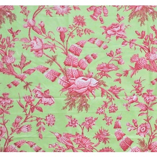 5 Yards Brunschwig & Fils Cotton Designer Fabric W/ Birds & Flowers "Shell Toile" For Sale
