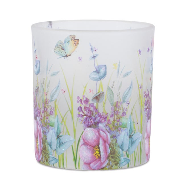 Contemporary Floral Butterfly Votive Candle Holder (Set of 6) For Sale - Image 3 of 6