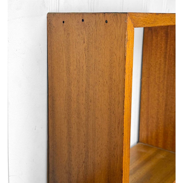 Mid-Century Teak Sculptural Cube Wall Hanging Shelf For Sale - Image 10 of 11