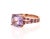 Contemporary Amethyst Pink Sapphire Diamond Rose Gold Cocktail Ring, Size 7 For Sale - Image 3 of 6