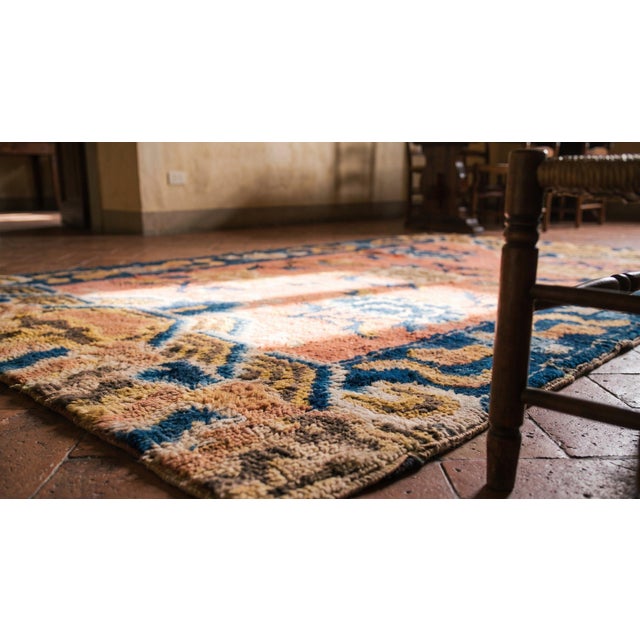 Textile Remarkable Salmon Ground Color With Lovely Damask Pattern Antique Chinese Ningxia Rug For Sale - Image 7 of 8