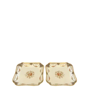 Antique Edwardian Hand Painted Wedgwood Shaped Dishes, 1900s, Set of 2