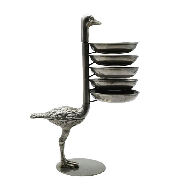 Pewter Ostrich with Serving Trays, Italy, 1960s For Sale - Image 9 of 10