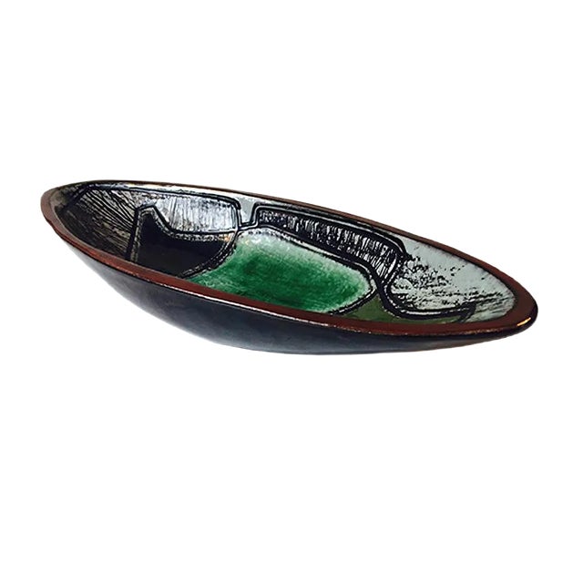 Almond-Shaped Modernist Bowl by Astrid Tjalk for Kähler, 1950s For Sale