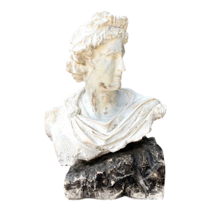 Vintage Cast Stone Bust of Apollo Belvedere