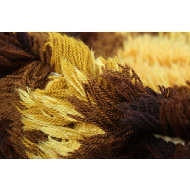 Textile Vintage Swedish Rya Rug in Yellow and Brown With Tree Pictorial | Rug & Kilim For Sale - Image 7 of 8